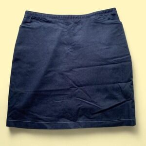 Haggar Womens Y2K Vtg Navy Blue Cotton Blend A-Line  Mini Skirt Side Zip Size 12